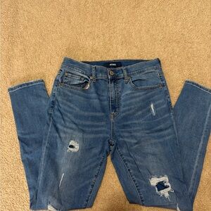 Aeropostale Women's Blue Ripped Skinny Jeans